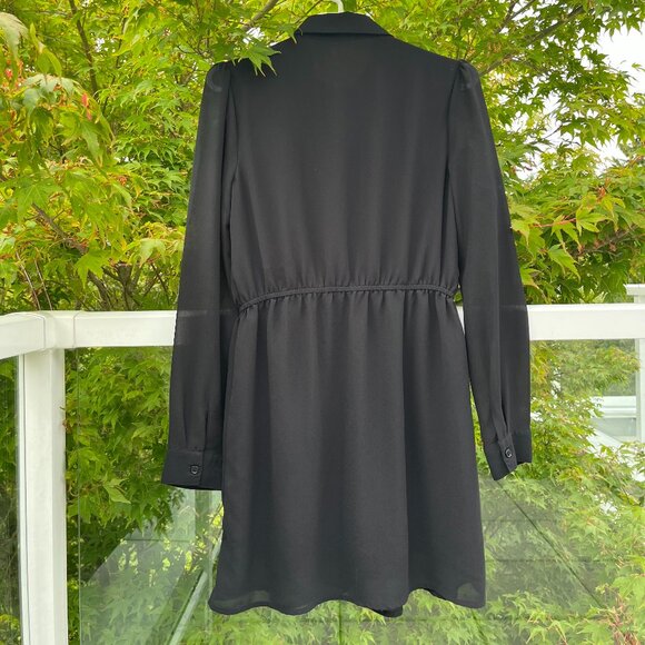 vintage black dress with sheer arms - Picture 2 of 6